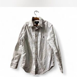 Boys Classic White Oxford Button Down-by Ralph Lauren - S (8)